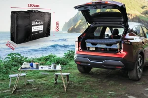 Mini B montado en un coche, un kit camper que puedes subir a un avión